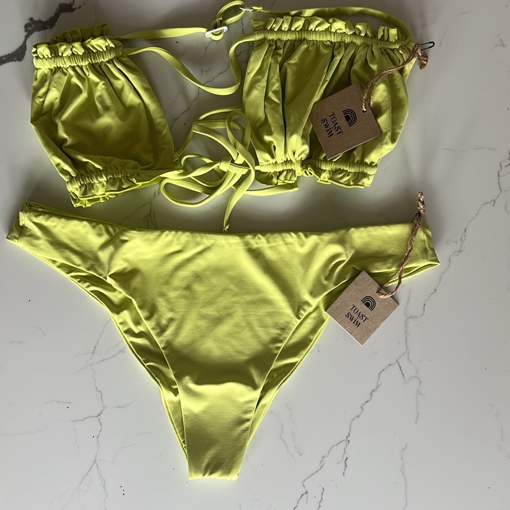 Free people x Toast signature riffle bandeau and low rise hipster bottom